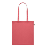Recycled tote bag in many colours with logo, 140 g/m2 red colour sixth view