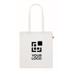 Recycled tote bag in many colours, 140 g/m2 white colour view with print area