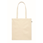 Organic cotton canvas tote bag with long handles, 180 g/m² natural colour second view