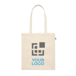 Organic cotton canvas tote bag with long handles, 180 g/m² view with print area