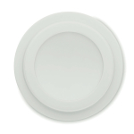 Double-walled plastic takeaway cup with logo, 300 ml white colour