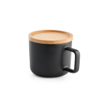 Ceramic mug with bamboo lid, 230 ml, Small Cover black colour