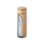 Stainless steel thermos bottle with bamboo finish, 440ml natural colour sixth view