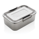 Durable promotional steel lunchbox, 1 L silver colour