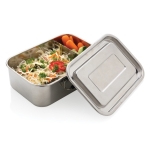 Durable promotional steel lunchbox, 1 L silver colour