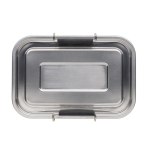 Durable promotional steel lunchbox, 1 L silver colour