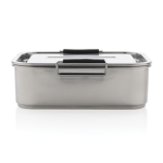Durable promotional steel lunchbox, 1 L silver colour