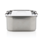 Durable promotional steel lunchbox, 1 L silver colour