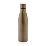 Elegant, promotional recycled steel bottle, 500 ml brown colour