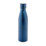 Elegant, promotional recycled steel bottle, 500 ml dark blue colour