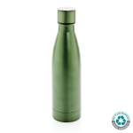 Elegant, promotional recycled steel bottle, 500 ml dark green colour