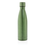 Elegant, promotional recycled steel bottle, 500 ml dark green colour