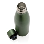 Elegant, promotional recycled steel bottle, 500 ml dark green colour