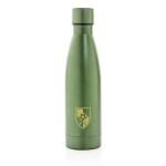 Elegant, promotional recycled steel bottle, 500 ml dark green colour