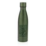 Elegant, promotional recycled steel bottle, 500 ml dark green colour