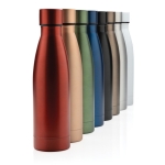 Elegant, promotional recycled steel bottle, 500 ml dark green colour