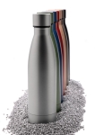 Elegant, promotional recycled steel bottle, 500 ml dark green colour