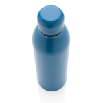 Promotional recycled steel thermal bottle, 500 ml blue colour