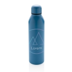Promotional recycled steel thermal bottle, 500 ml blue colour