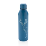 Promotional recycled steel thermal bottle, 500 ml blue colour