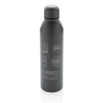 Promotional recycled steel thermal bottle, 500 ml dark grey colour view with logo