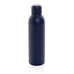 Promotional recycled steel thermal bottle, 500 ml navy-blue colour