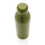 Promotional recycled steel thermal bottle, 500 ml military green colour third view