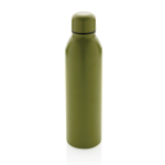 Promotional recycled steel thermal bottle, 500 ml military green colour fifth view