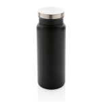 Recycled steel bottle with original cap, 600 ml black colour