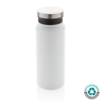 Recycled steel bottle with original cap, 600 ml white colour