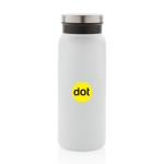Recycled steel bottle with original cap, 600 ml white colour