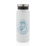 Recycled steel bottle with original cap, 600 ml white colour