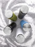 Recycled steel bottle with original cap, 600 ml white colour