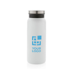 Recycled steel bottle with original cap, 600 ml white colour