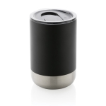 Recycled steel thermal cup with anti-drip lid, 360 ml black colour
