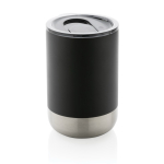 Recycled steel thermal cup with anti-drip lid, 360 ml black colour fifth view