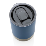 Recycled steel thermal cup with anti-drip lid, 360 ml blue colour third view