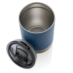 Recycled steel thermal cup with anti-drip lid, 360 ml blue colour fourth view
