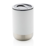 Recycled steel thermal cup with anti-drip lid, 360 ml white colour
