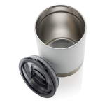 Recycled steel thermal cup with anti-drip lid, 360 ml white colour fourth view