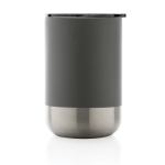Recycled steel thermal cup with anti-drip lid, 360 ml dark grey colour