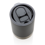 Recycled steel thermal cup with anti-drip lid, 360 ml dark grey colour
