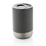 Recycled steel thermal cup with anti-drip lid, 360 ml dark grey colour