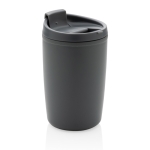 Recycled plastic thermal cup with logo, 300 ml dark grey colour