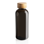 Recycled plastic bottle with bamboo lid, 660 ml black colour