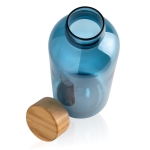 Recycled plastic bottle with bamboo lid, 660 ml blue colour