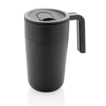 Recycled plastic and metal thermal mug, 480 ml black colour