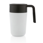 Recycled plastic and metal thermal mug, 480 ml white colour