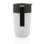 Recycled plastic and metal thermal mug, 480 ml white colour