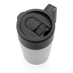 Recycled plastic and metal thermal mug, 480 ml white colour